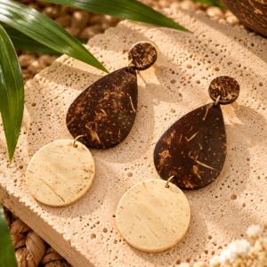 Aretes de Coco Doble